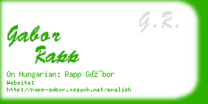 gabor rapp business card